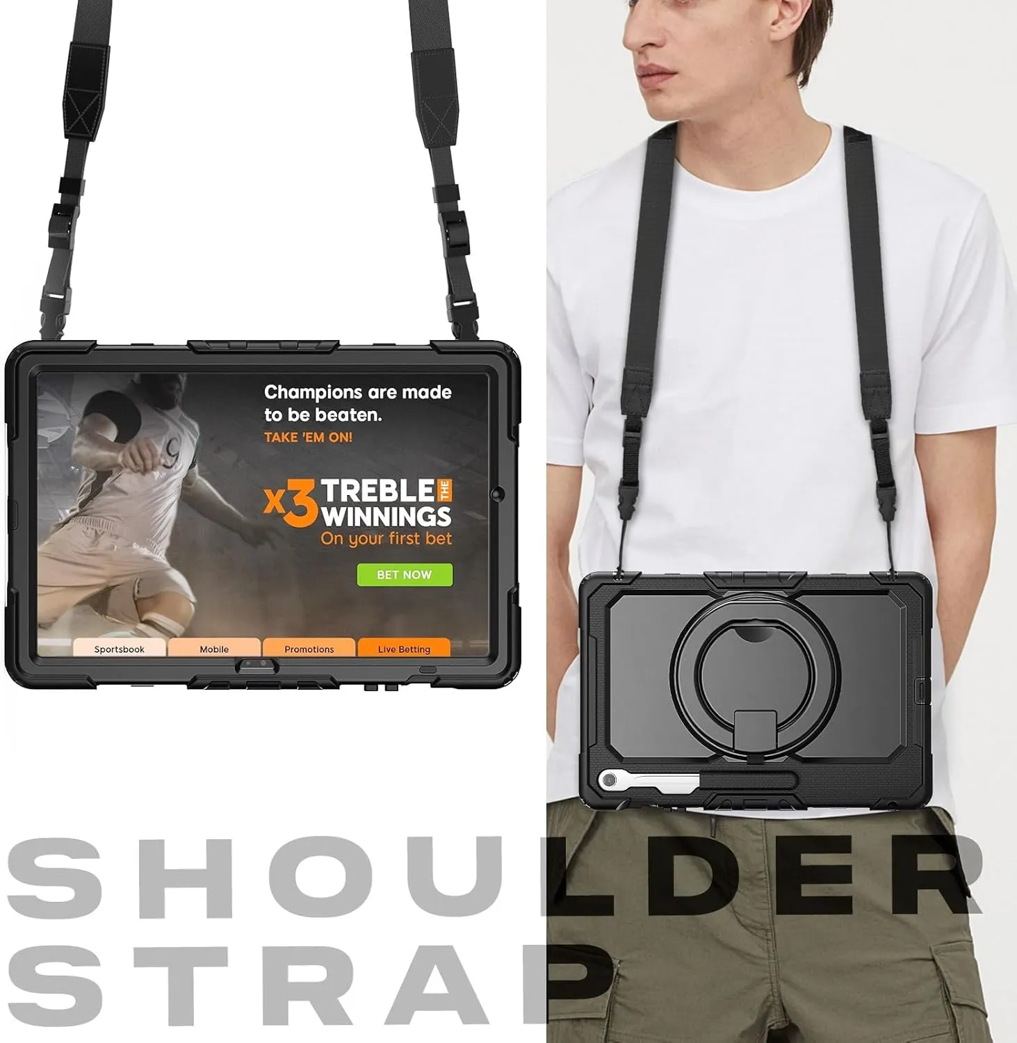 Tablet PC Bags Cases Sleeves Heavy Duty Shockproof TPU Case Compatible with Samsung Galaxy Tab S10 FE Plus 13.1 inch SM-X620/X626B 2025 Kids Case,360 Degree Rotating Handle Stand Bracket W Screen Prot