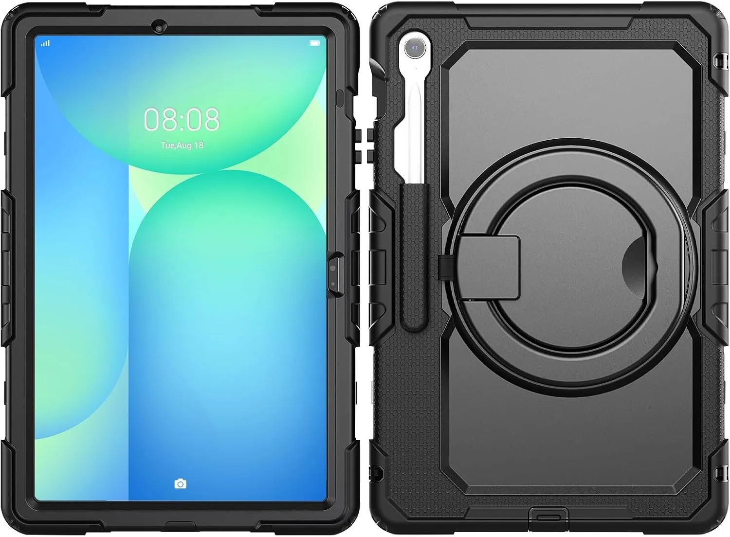 Tablet PC Bags Cases Sleeves Heavy Duty Shockproof TPU Case Compatible with Samsung Galaxy Tab S10 FE Plus 13.1 inch SM-X620/X626B 2025 Kids Case,360 Degree Rotating Handle Stand Bracket W Screen Prot