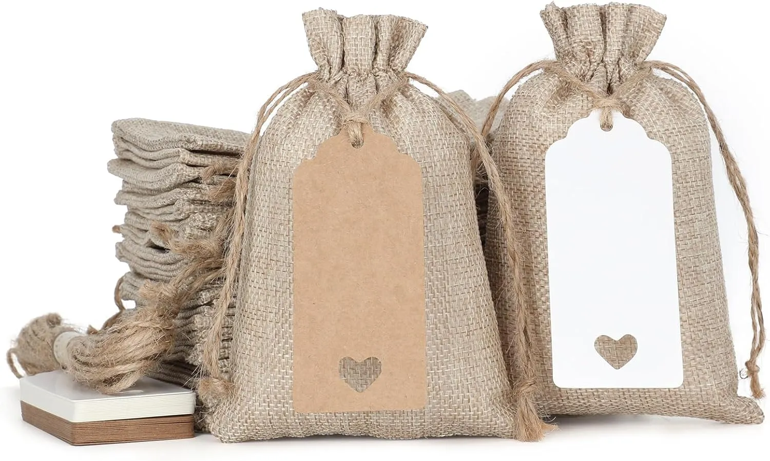 Tapleap Burlap Gift Bags with Drawstring, 4 x 6 inches Favor Sacks (Lot of 30) for Kids Class Mother's Day, Birthday, Wedding, Party or Household Use(Original)