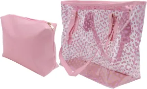 TENDYCOCO Jelly Beach Bag Tote for Women with Zipper Summer Beach Bags Clear Tote