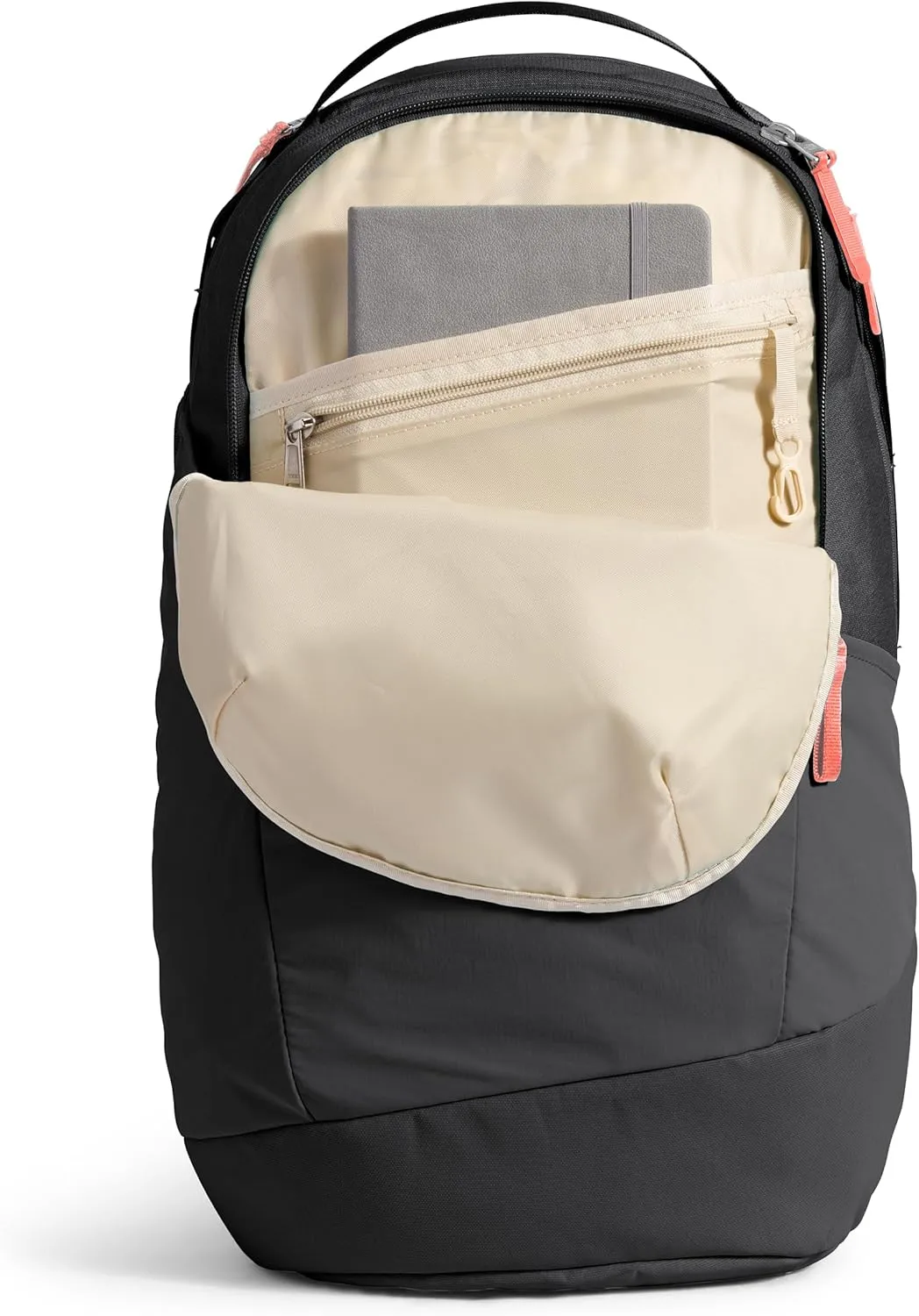 THE NORTH FACE Women's Isabella 3.0 Backpack - PFAS Free, TNF Black Light Heather/Burnt Coral Metallic-NPF, One Size