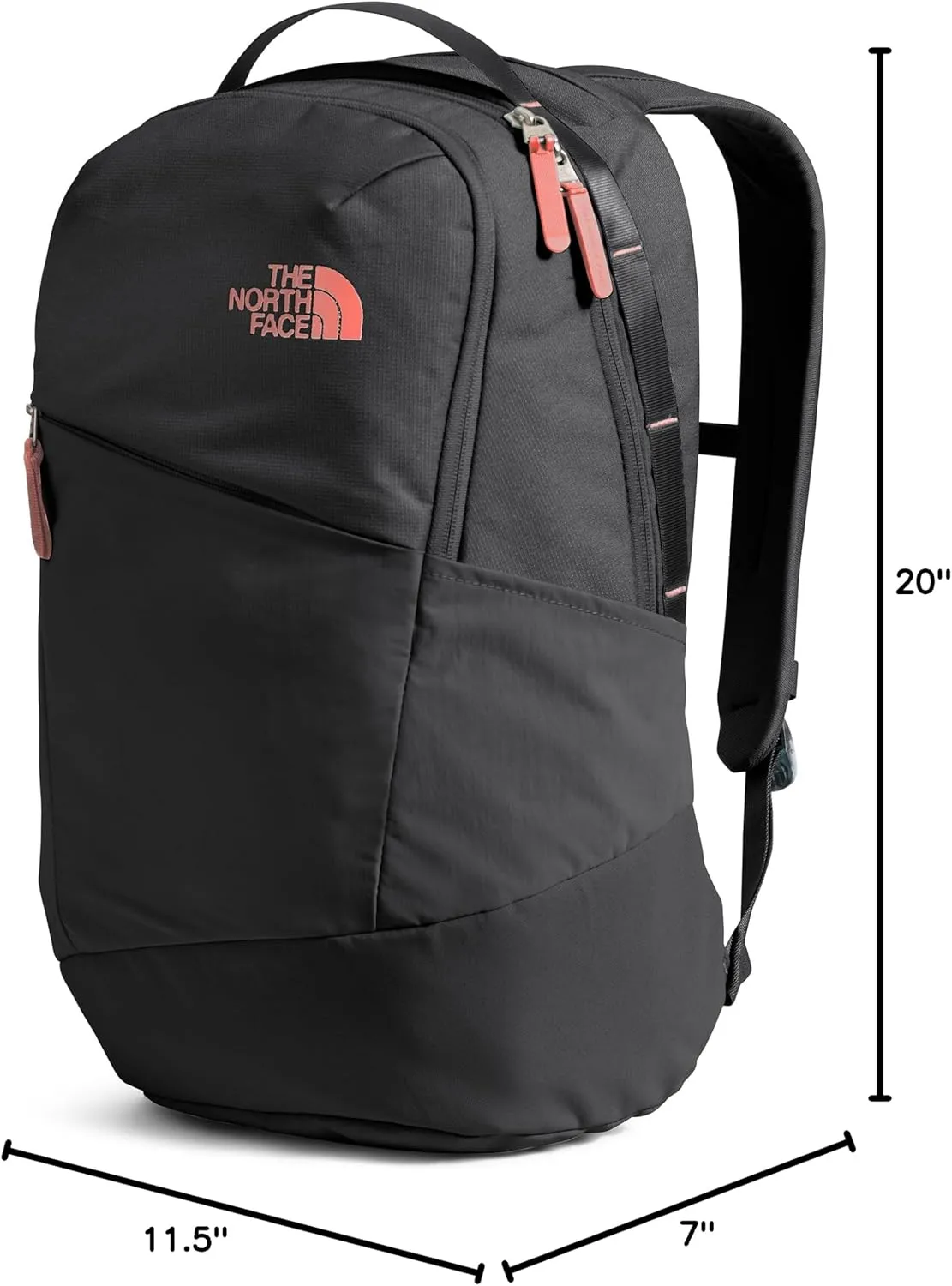 THE NORTH FACE Women's Isabella 3.0 Backpack, TNF Black Light Heather/Burnt Coral Metallic, One Size