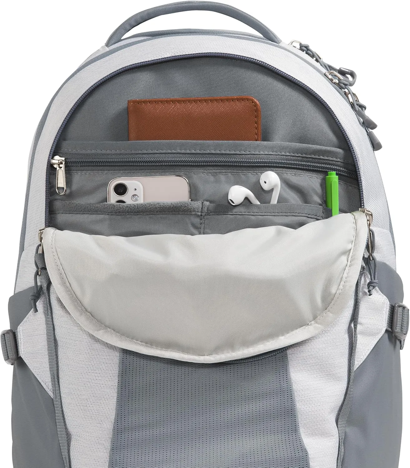 THE NORTH FACE Women's Recon Everyday Laptop Backpack - PFAS Free, TNF White Metallic Mélange/Mid Grey-NPF, One Size