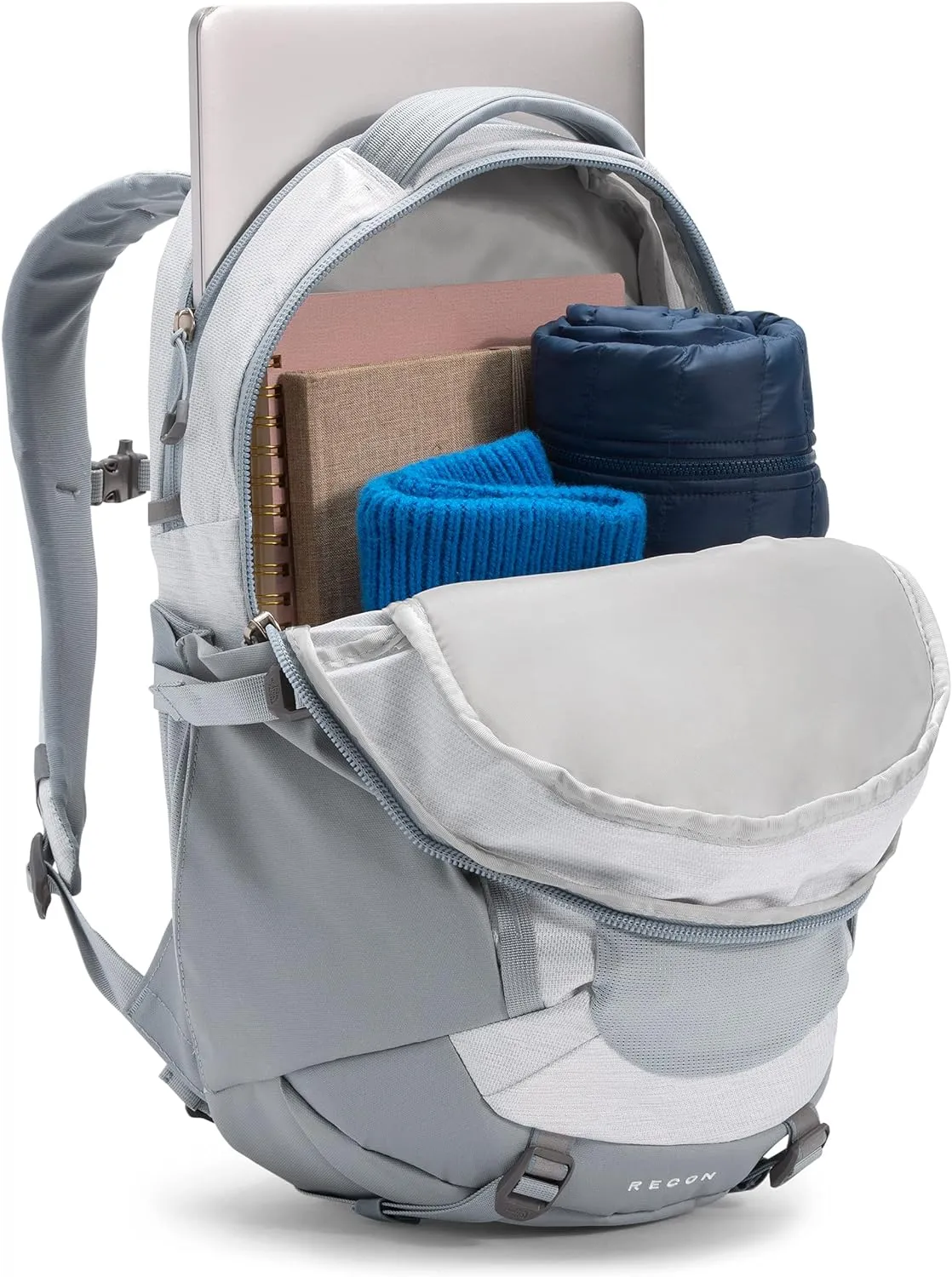 THE NORTH FACE Women's Recon Everyday Laptop Backpack, TNF White Metallic Mélange/Mid Grey, One Size