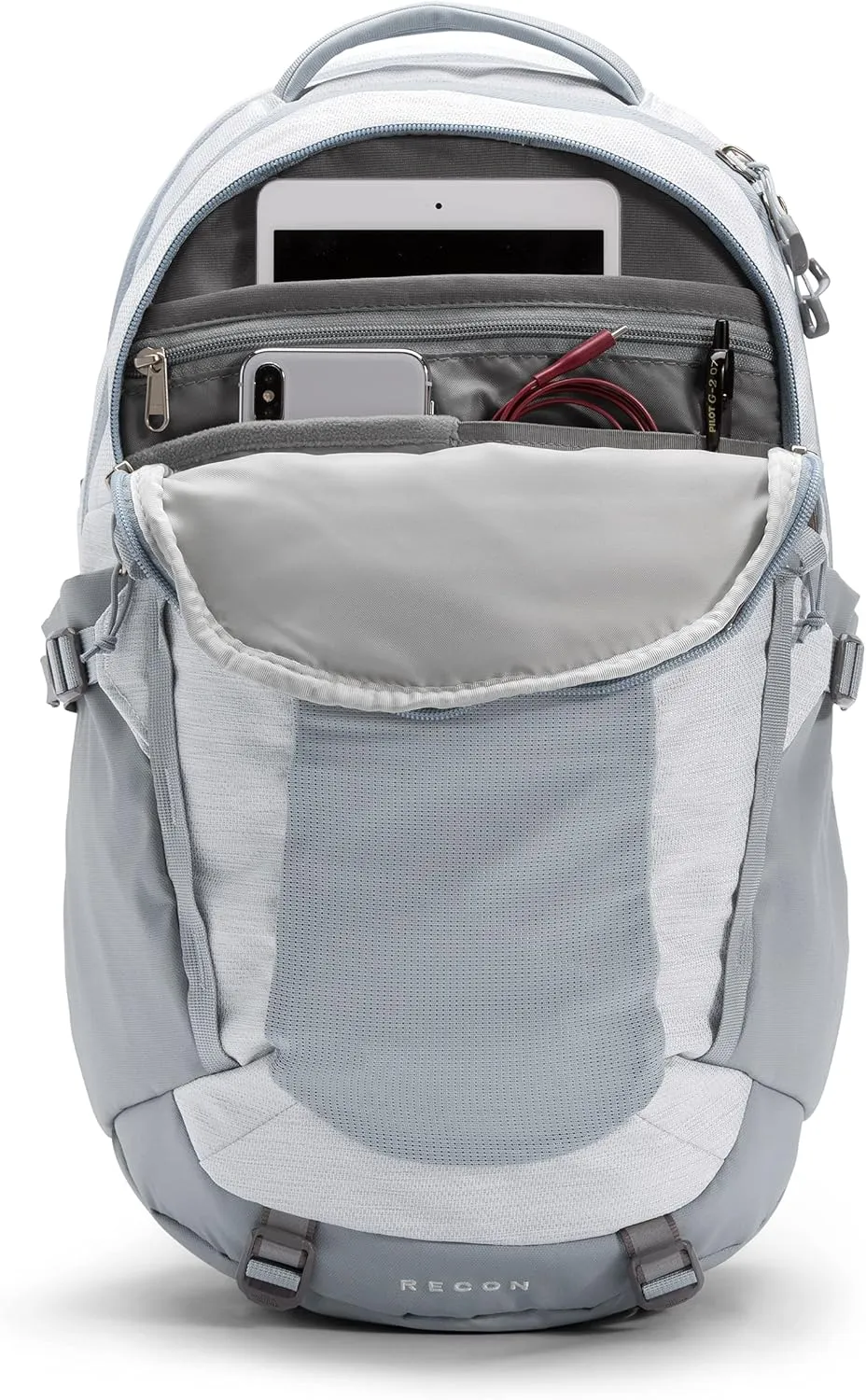 THE NORTH FACE Women's Recon Everyday Laptop Backpack, TNF White Metallic Mélange/Mid Grey, One Size