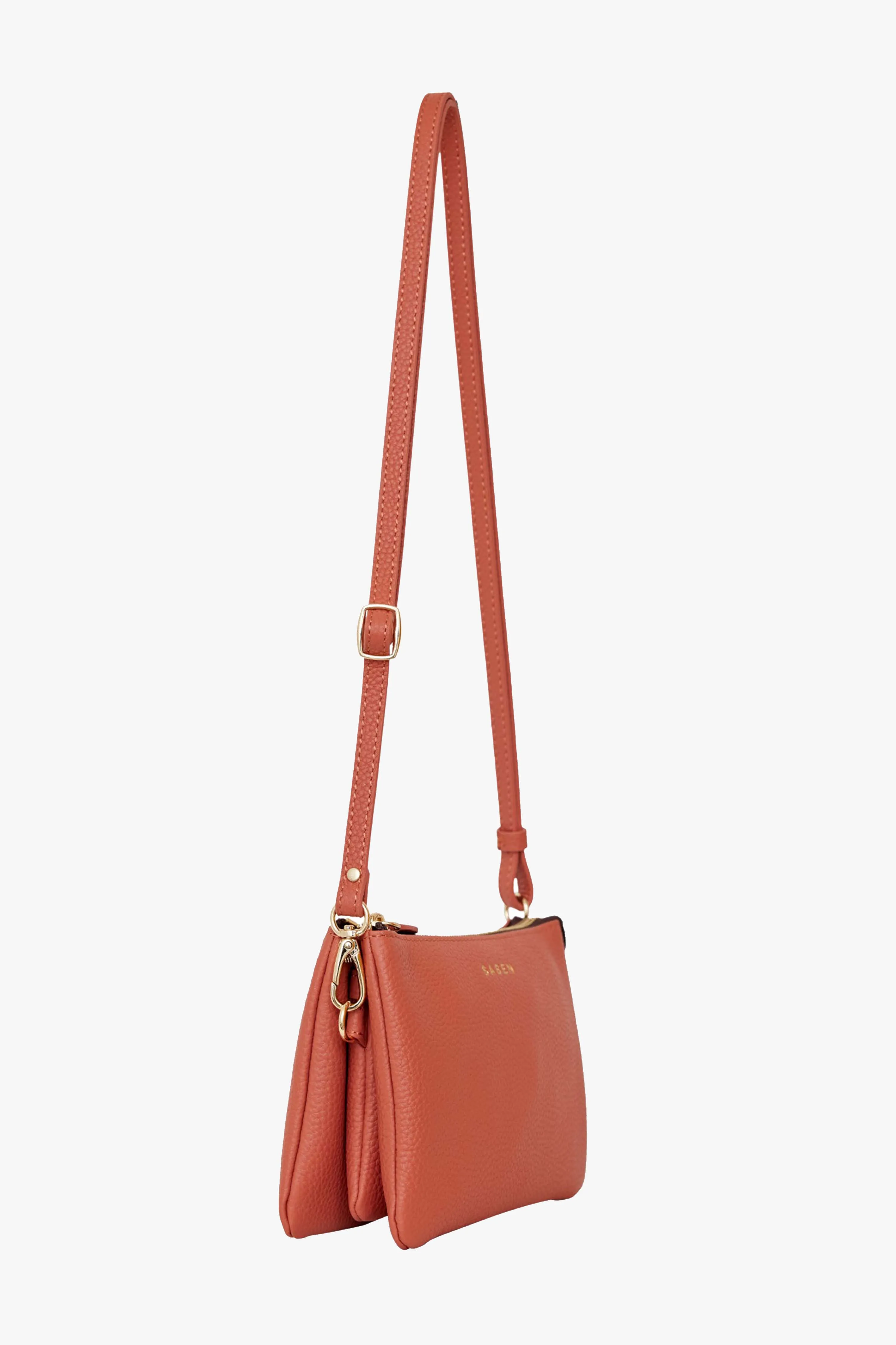 Tilly Multi Pocket Terracotta Crossbody Clutch