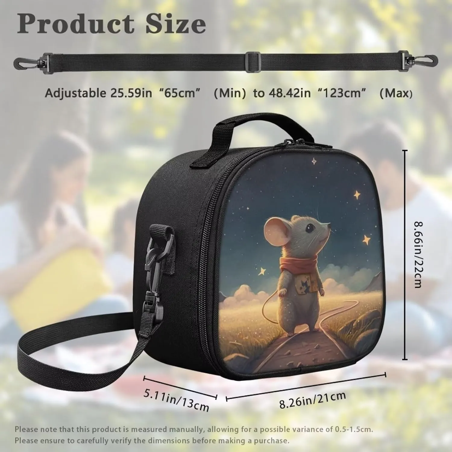 TODIYADDU Highway Rat Kids Lunch Bags for School Insulated Food Tote with Removable Shoulder Strap Retain Freshness Cooler Food Lunch Containers Suitable All Ages and Fresh Snacks