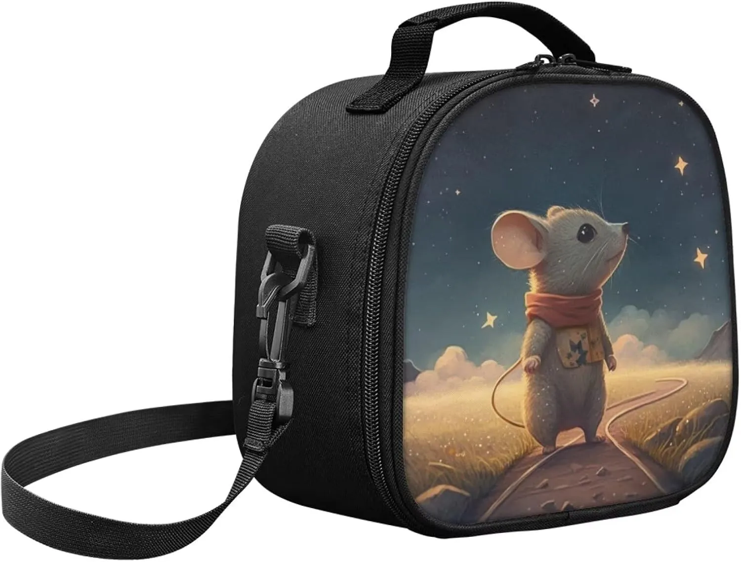 TODIYADDU Highway Rat Kids Lunch Bags for School Insulated Food Tote with Removable Shoulder Strap Retain Freshness Cooler Food Lunch Containers Suitable All Ages and Fresh Snacks