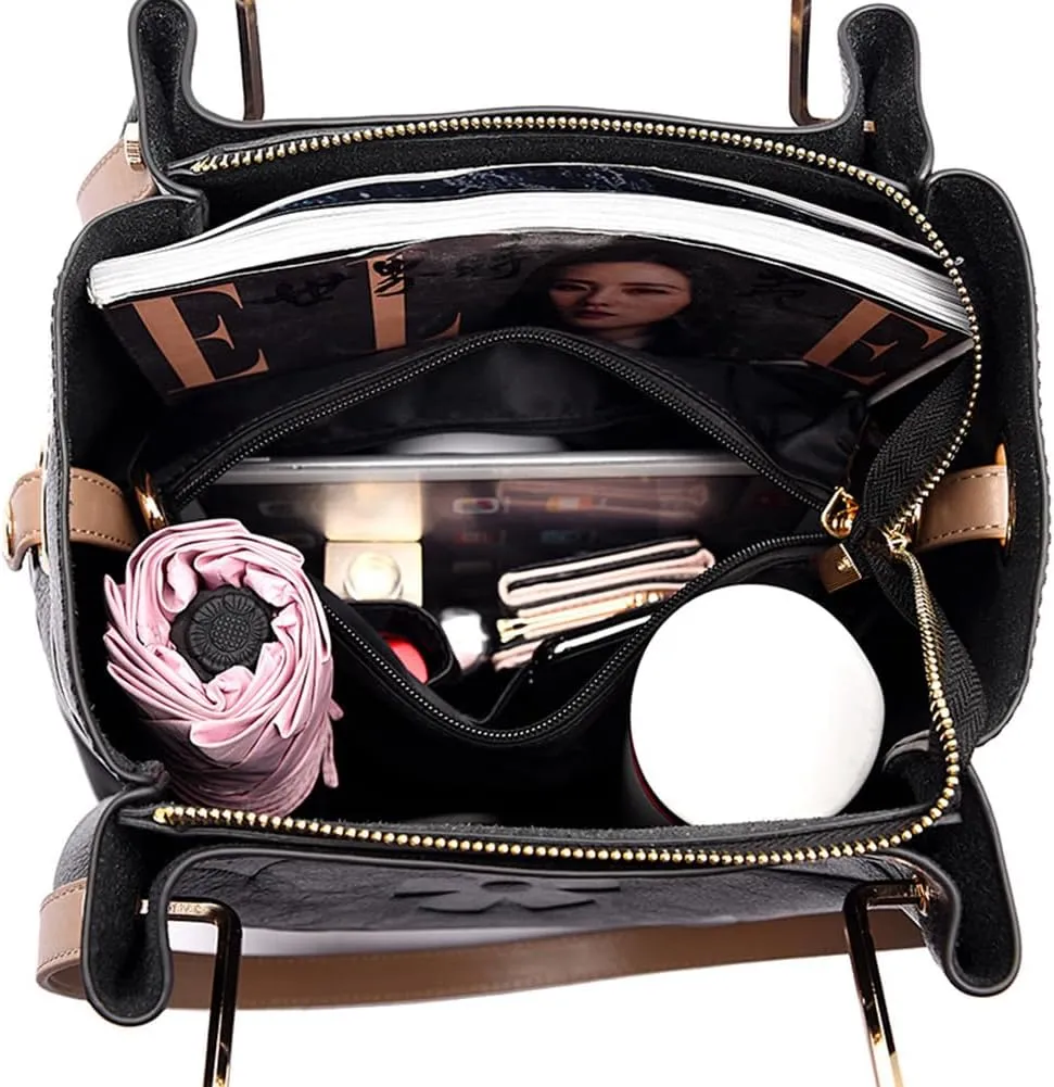 Top Handle Bag Floral Embossed Bucket Bag Crossbody Bags For Women Trendy Shoulder Purse Designer Handbag