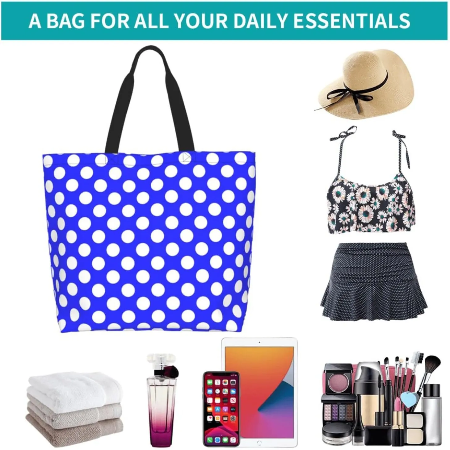 Tote Bag Beach Bag for Women Reusable Grocery Large Shopping Shoulder Bag Travel Handbag