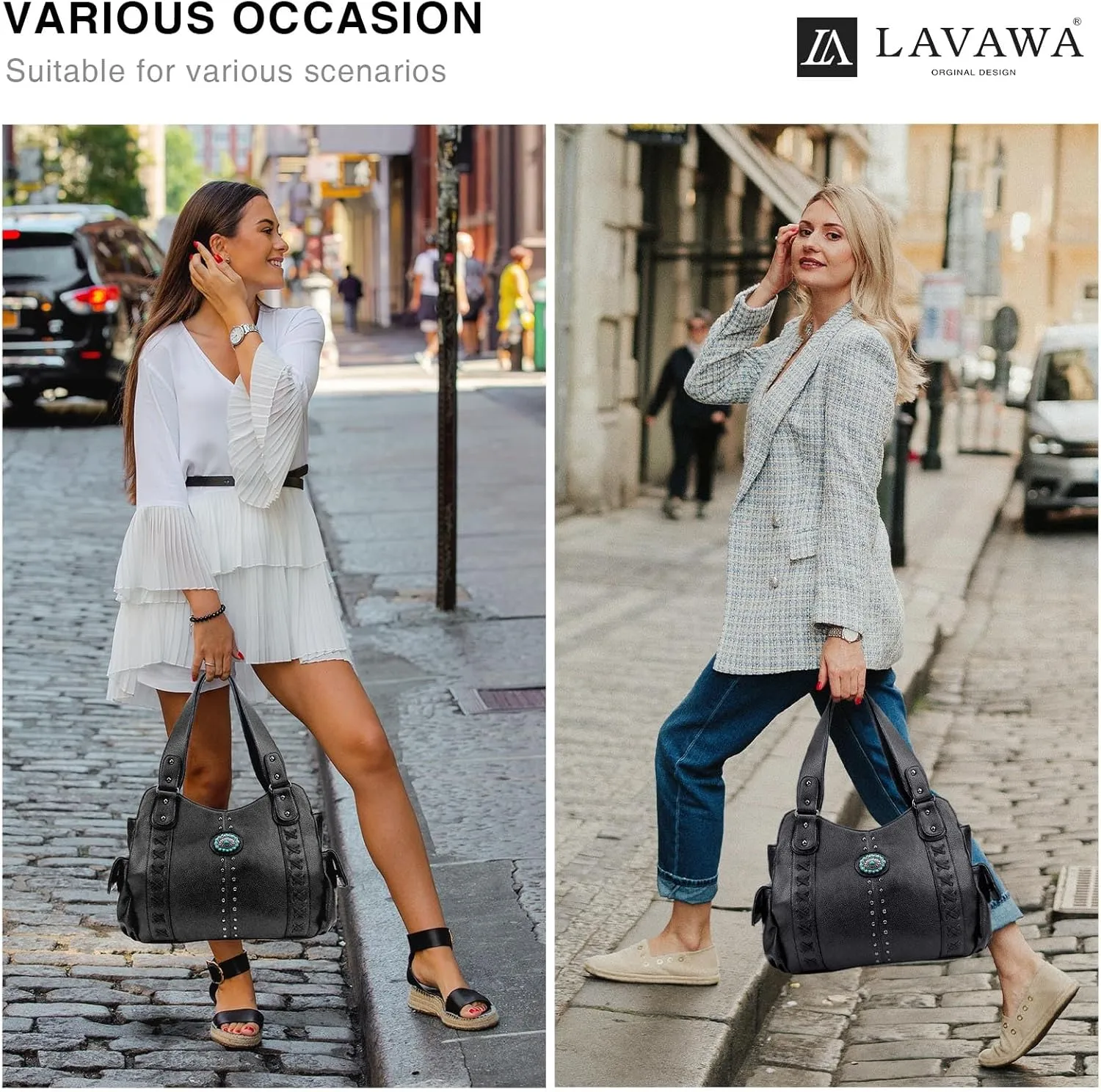 Tote Bag for Women Large Western Purse Ladies Top Handle Shoulder Handbags Vintage Embossed Concho Studs