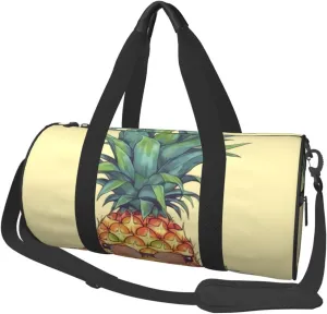 Travel Duffel Bag Foldable Weekender Overnight Bag Funny Pineapple Sports Tote Gym Bag Large Capacity Lightweight Carry On Luggage Bag for Men Women