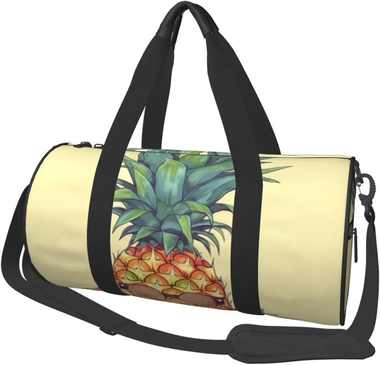 Travel Duffel Bag Foldable Weekender Overnight Bag Funny Pineapple Sports Tote Gym Bag Large Capacity Lightweight Carry On Luggage Bag for Men Women