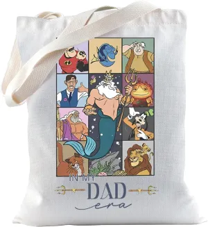 TSOTMO Dad Gift Cartoon Dad Character Tote Bag Daddy Life Gift Best Dad Ever Gift Animal Kingdom Gift
