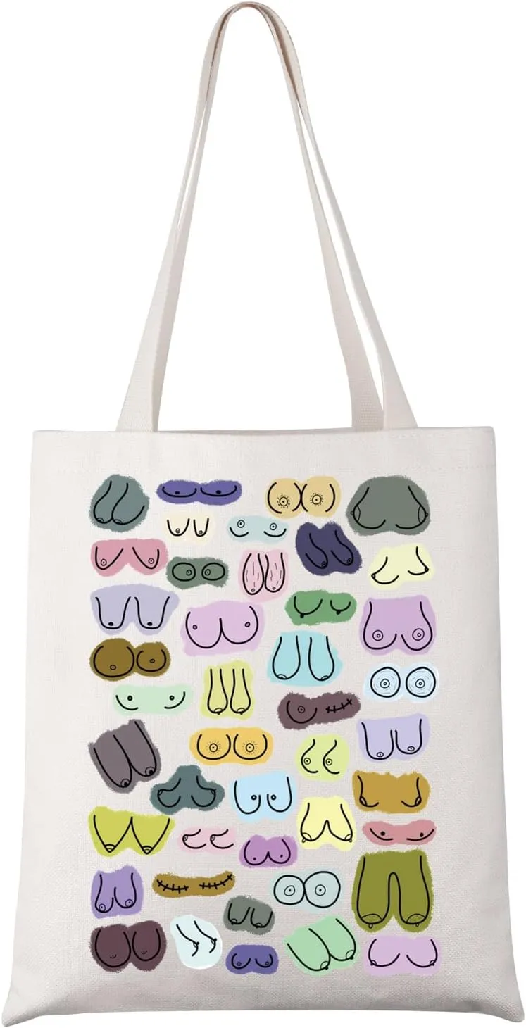 UJIMS The Breast Boobies Inspired Gift Boobs Tote Bag Boobs Lover Gifts for Women Feminist Gift Boobies Gift