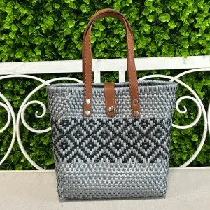 Upcycled Handwoven SM Tejana Handbag - Silver