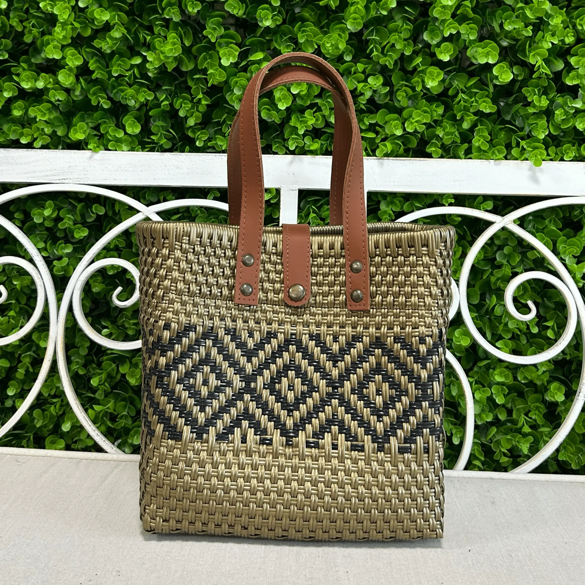 Upcycled Handwoven SM Tejana Handbag - Silver