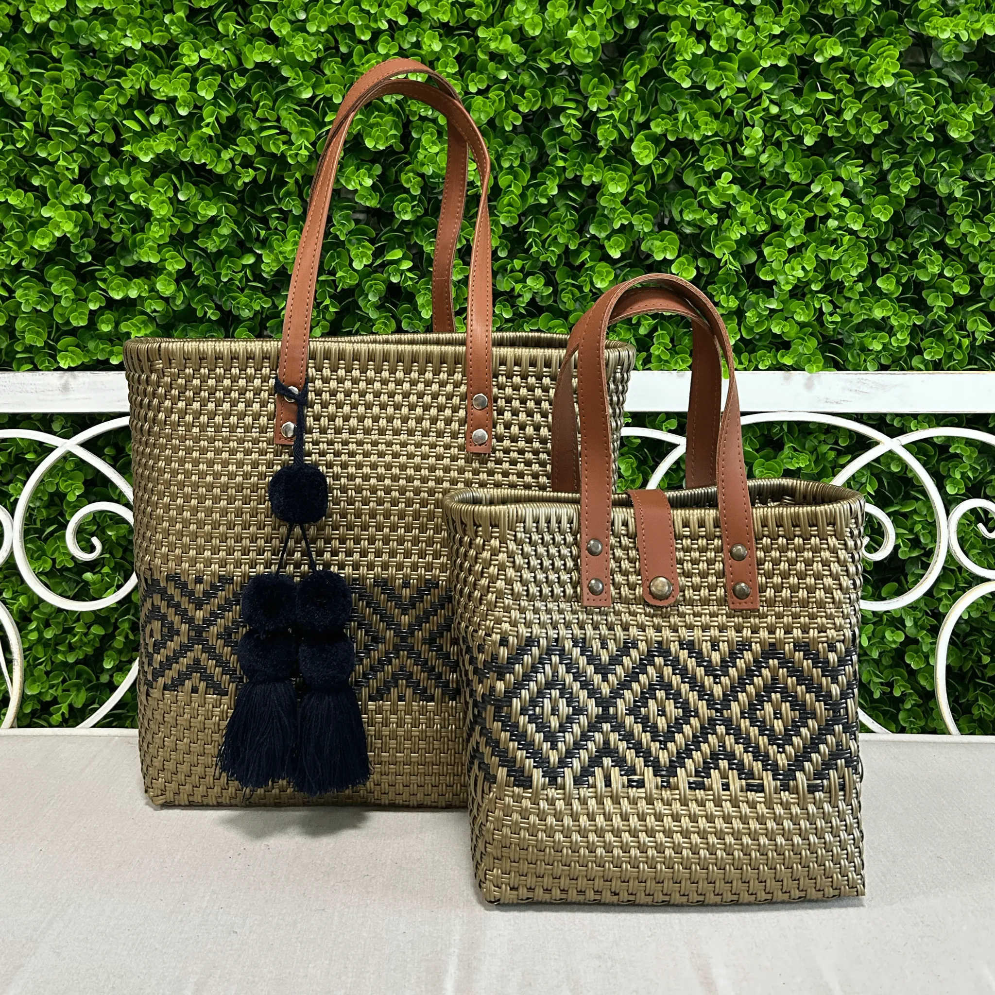 Upcycled Handwoven SM Tejana Handbag - Silver