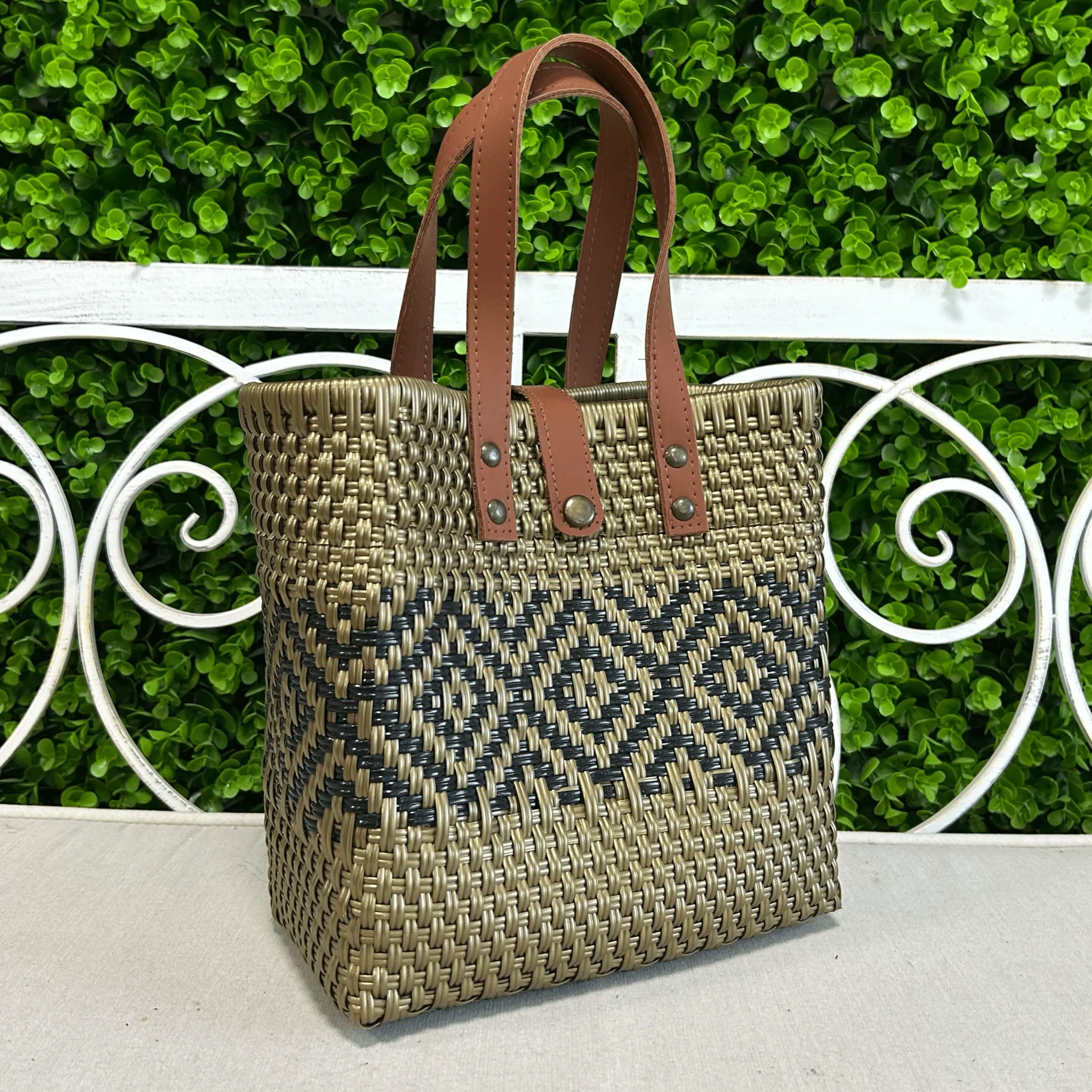 Upcycled Handwoven SM Tejana Handbag - Silver
