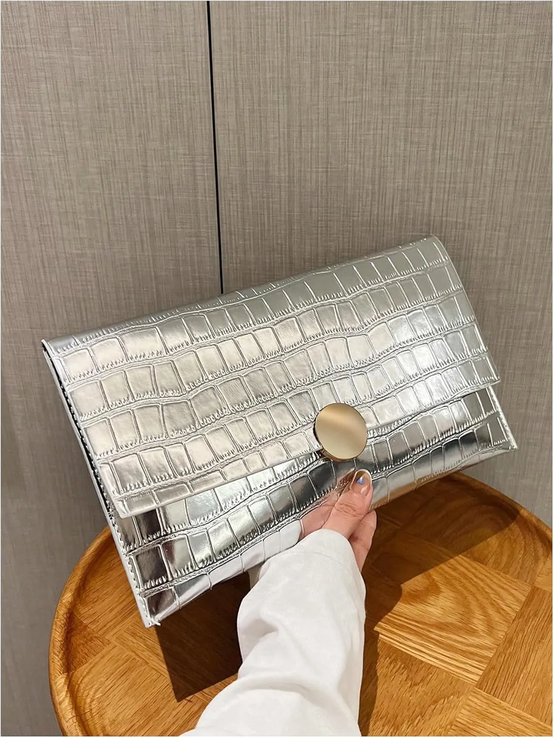 Verdusa Women's Clutch Evening Bags Metallic Purses Envelope Handbags