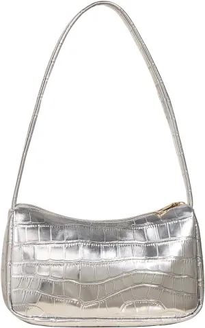 Verdusa Women's Metallic Shoulder Bag PU Leather Handbag Top Handle Purse