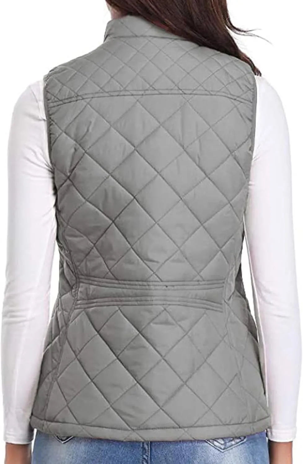 Vest for Women Stand Collar Lightweight Quilted Vest Zip Up Sleevless Padded Gilet Jackets 2024 Winter Coats Outwear