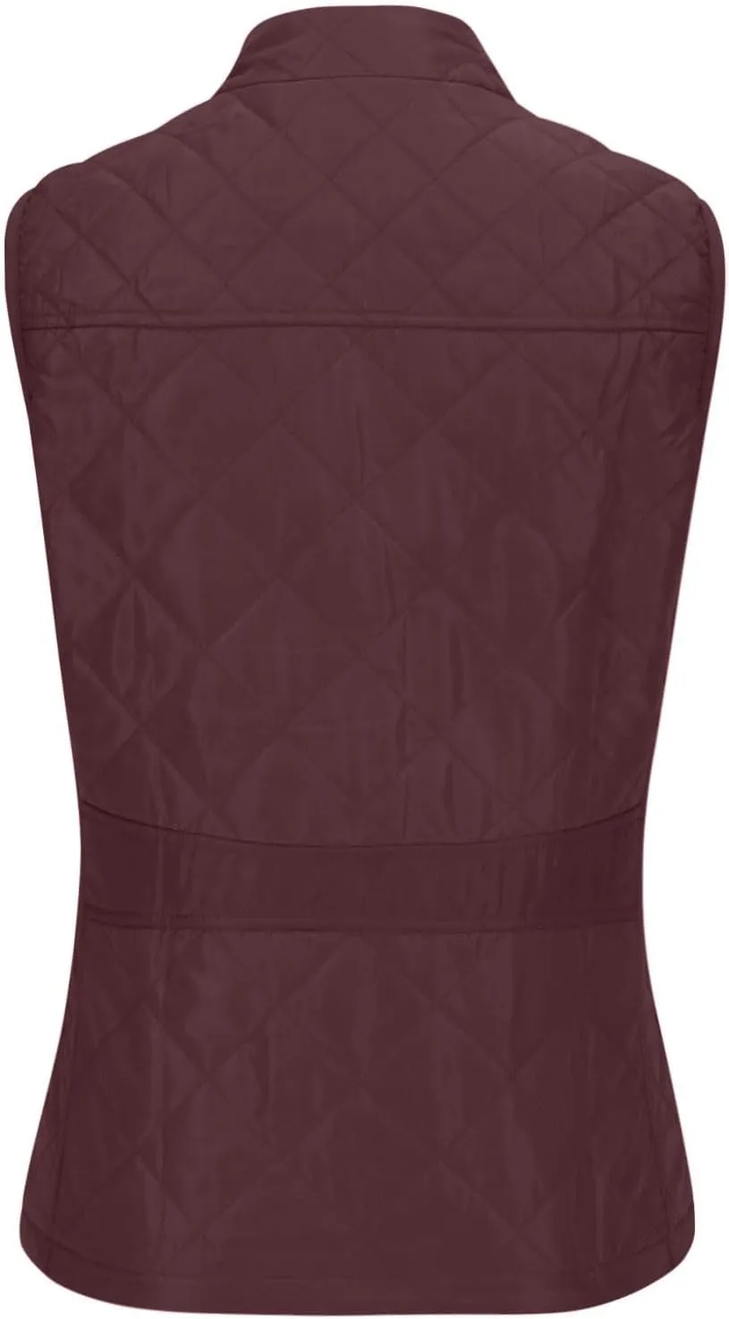 Vest for Women Stand Collar Lightweight Quilted Vest Zip Up Sleevless Padded Gilet Jackets 2024 Winter Coats Outwear