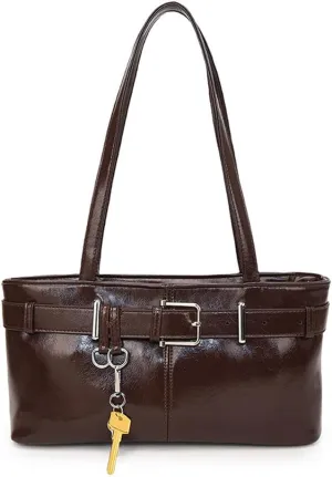 Vintage Shoulder Bag for Women Y2K Underarm Purse with Belt Buckle Small Satchel Tote Handbag