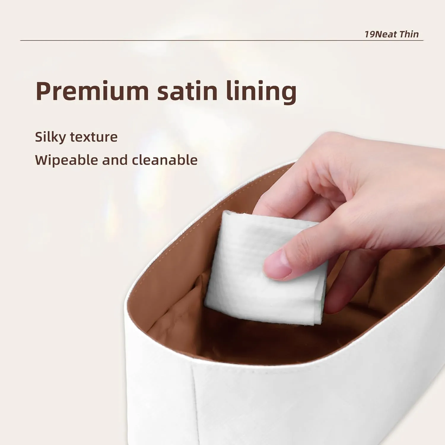 Waterproof Tote Organizer Insert, Lightweight Bag Shaper Compatible with Saint Louis PM, Waterproof Dupontpaper Surface and Silky Satin Lining (Gold, ST-Louis PM)