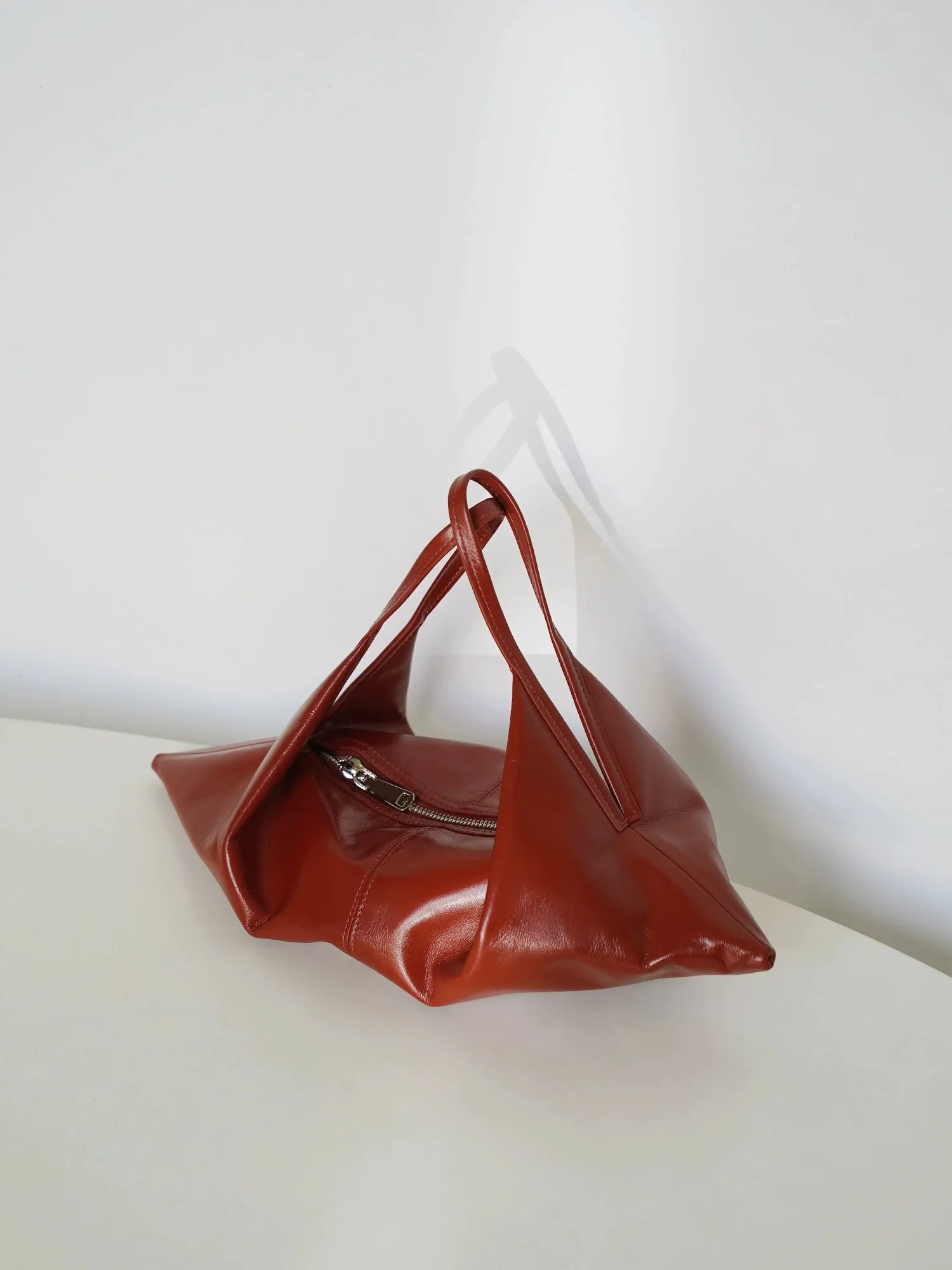 Waxed Cowhide Origami Crossbody Bag
