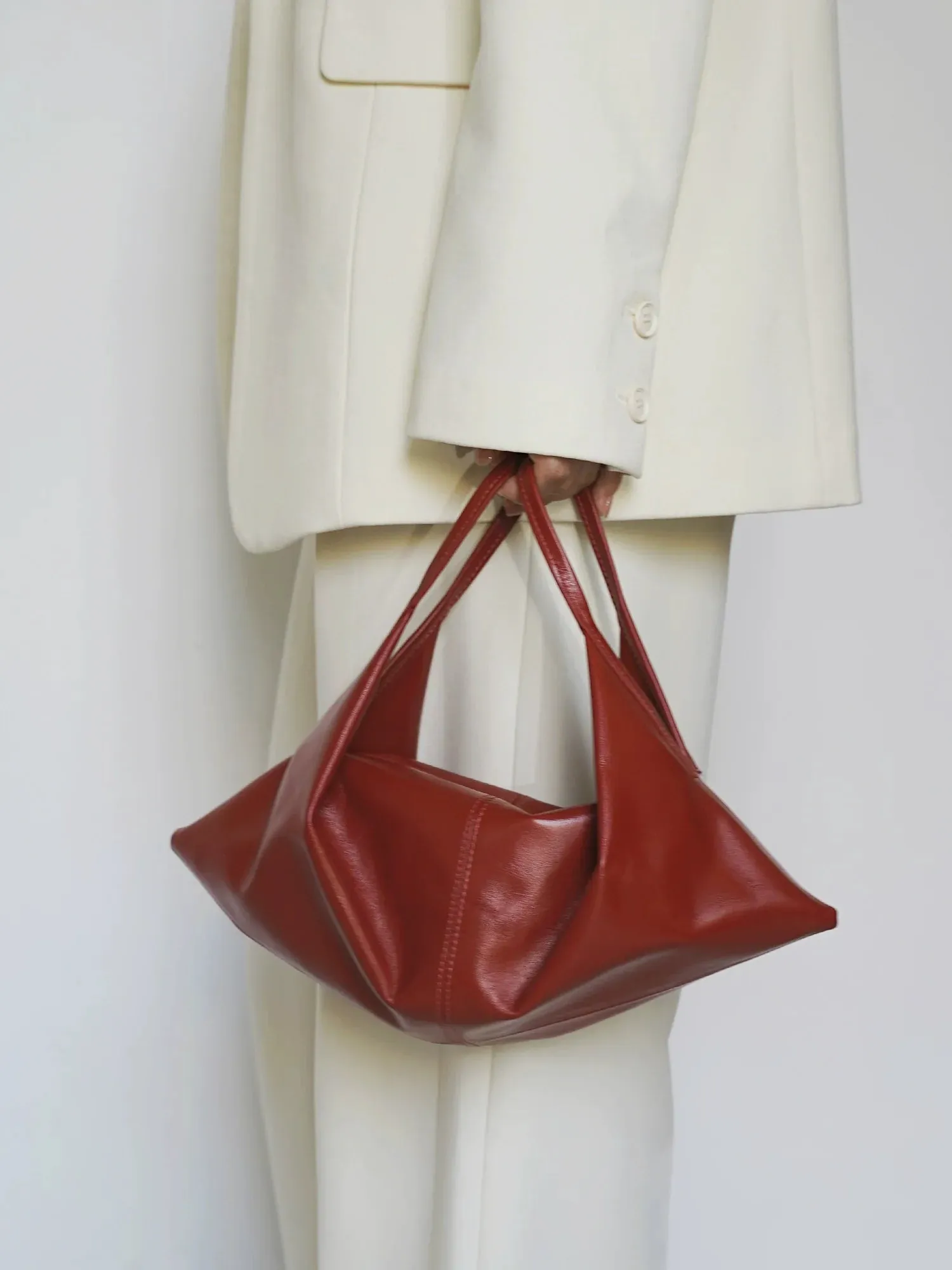 Waxed Cowhide Origami Crossbody Bag