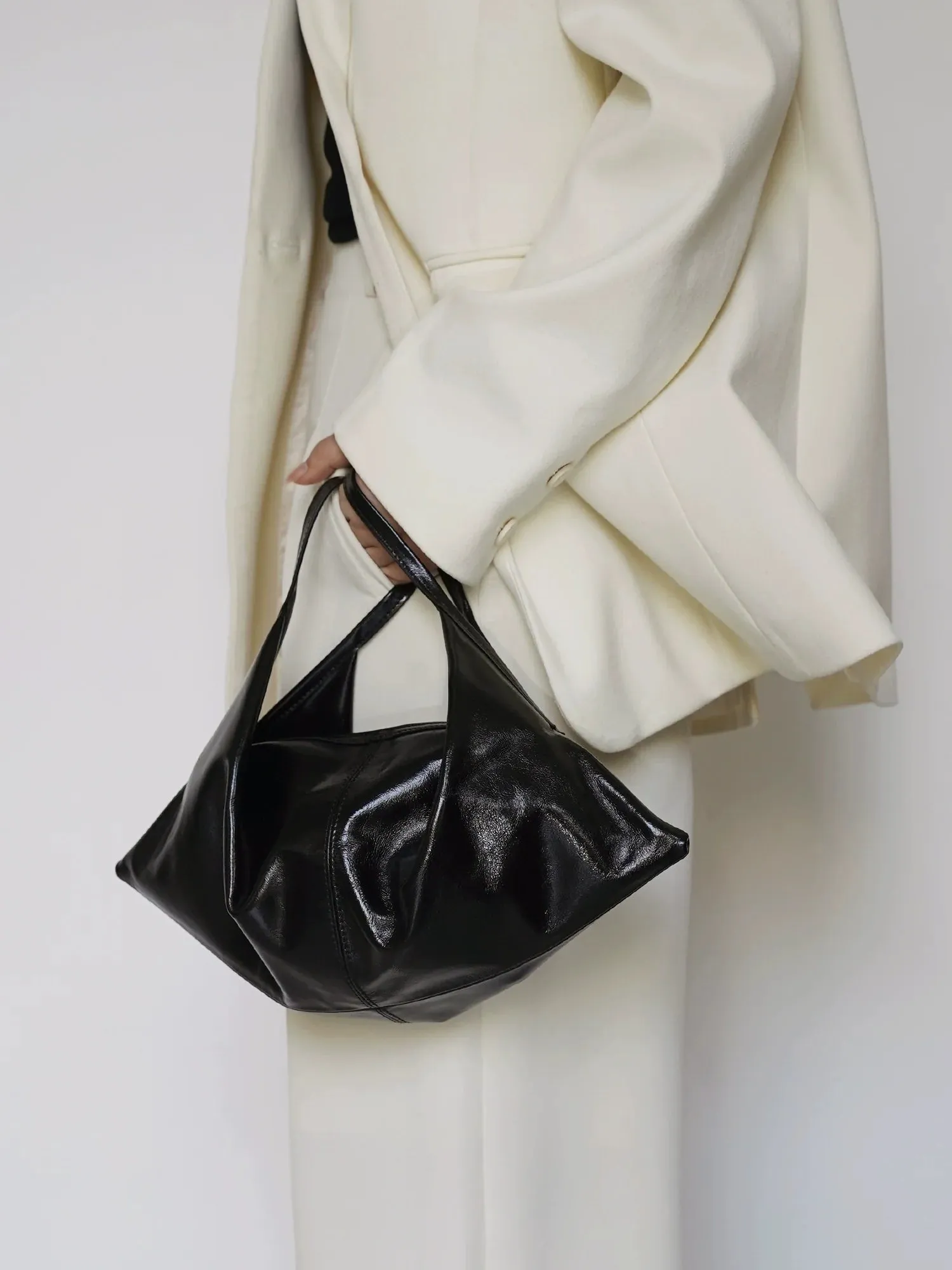 Waxed Cowhide Origami Crossbody Bag