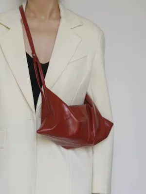 Waxed Cowhide Origami Crossbody Bag