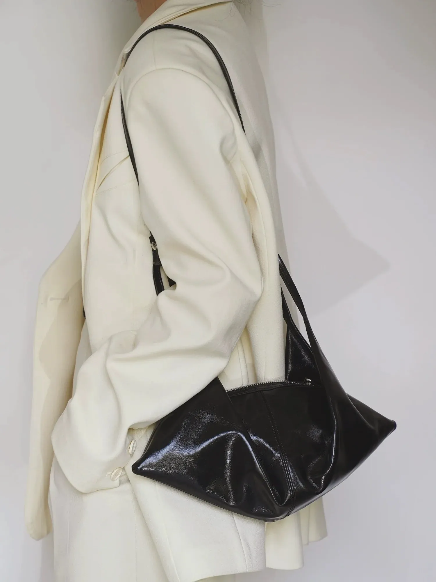 Waxed Cowhide Origami Crossbody Bag