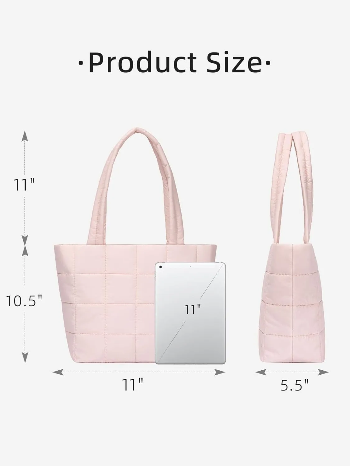 WESTBRONCO Puffer Tote Bags for Women Puffy Quilted Purse Nylon Shoulder Bag and Handbags with Laptop Compartment