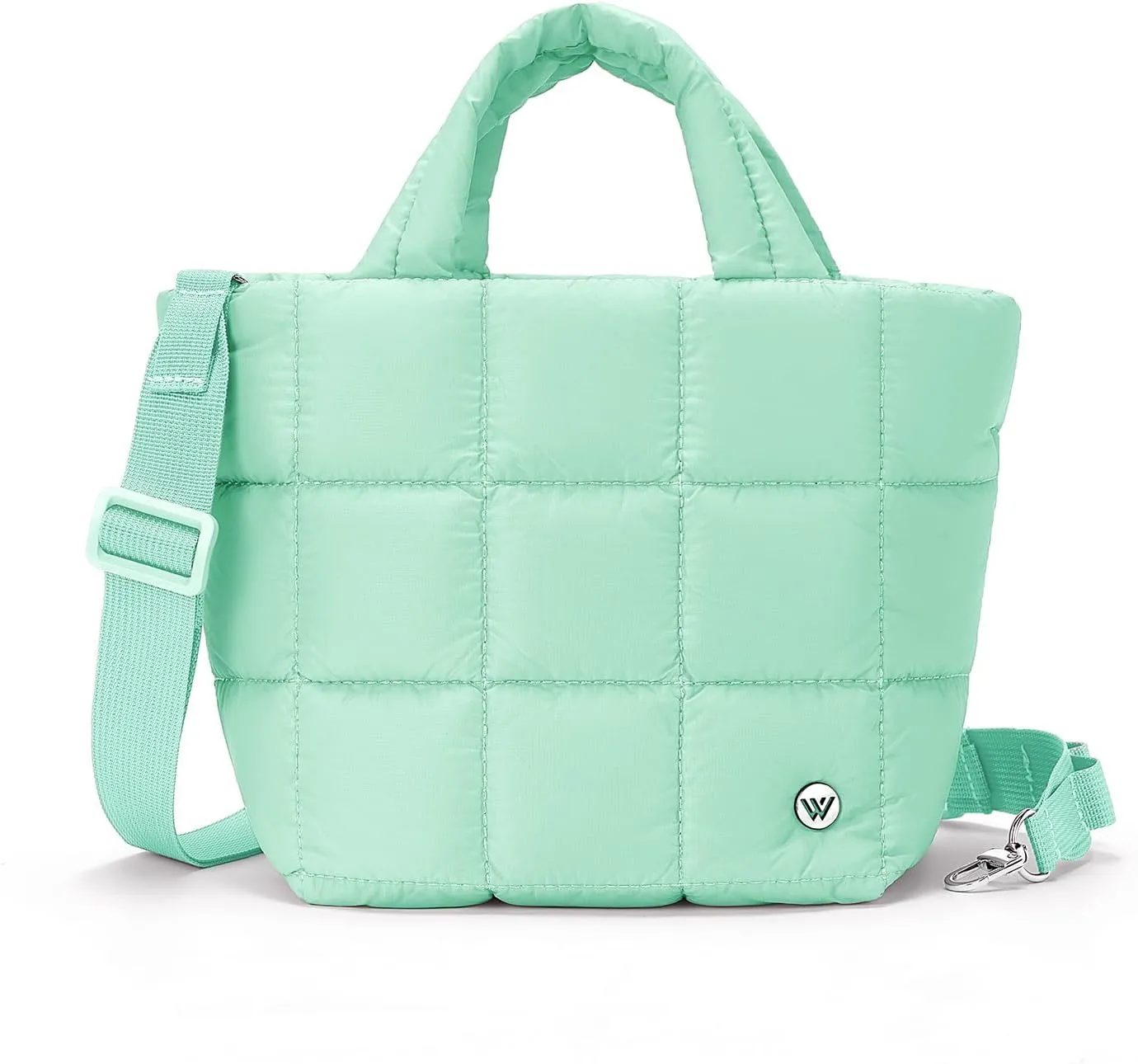WESTBRONCO Small Puffer Bag Quilted Crossbody Bags for Women Puffy Purse Nylon Shoulder Handbag with Adjustable Strap
