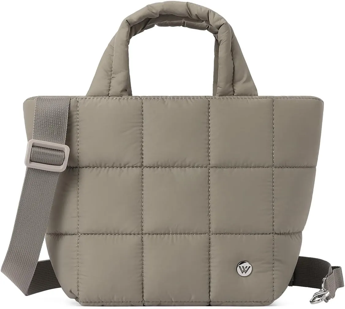 WESTBRONCO Small Puffer Bag Quilted Crossbody Bags for Women Puffy Purse Nylon Shoulder Handbag with Adjustable Strap