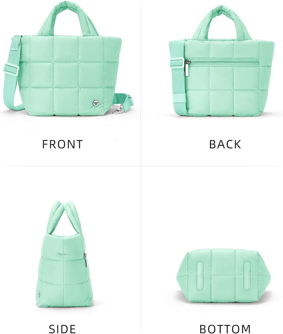 WESTBRONCO Small Puffer Bag Quilted Crossbody Bags for Women Puffy Purse Nylon Shoulder Handbag with Adjustable Strap
