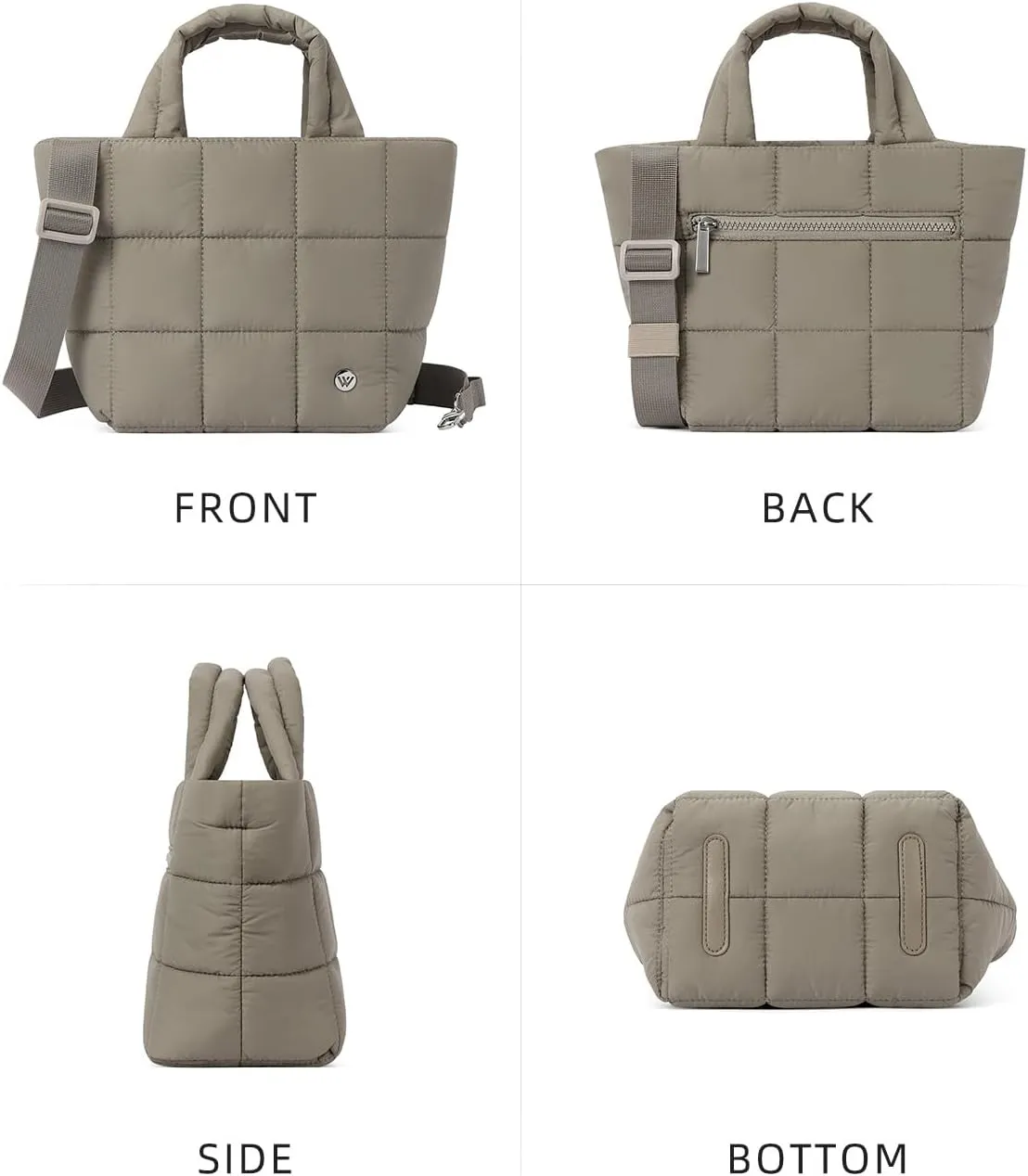 WESTBRONCO Small Puffer Bag Quilted Crossbody Bags for Women Puffy Purse Nylon Shoulder Handbag with Adjustable Strap