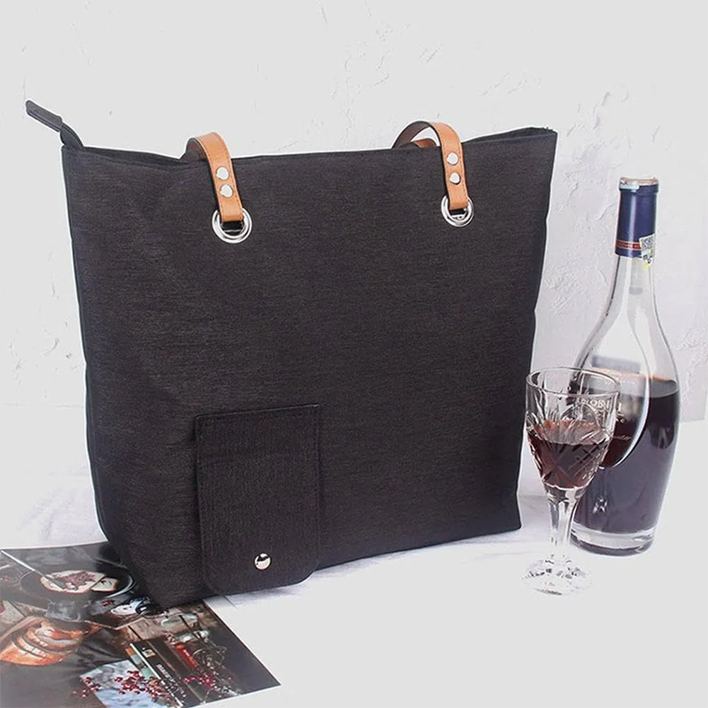 Wine Tote with Drink Dispenser,Insulated Large Wine Carrying Carrier Set with Wine Bladder,Portable Wine Dispensing Tote,Tote Shoulder Bag for Beach, Travel, Picnic, Camping,Christmas