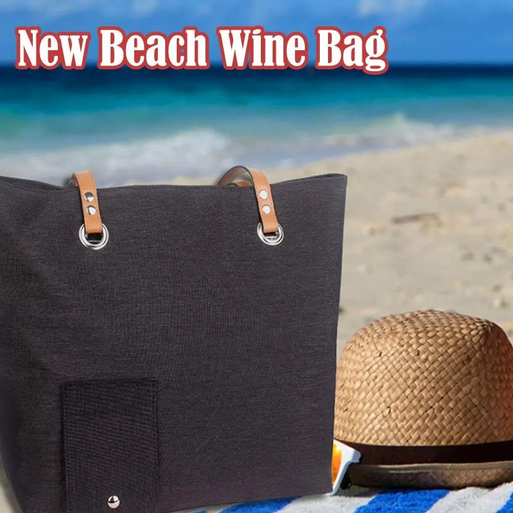 Wine Tote with Drink Dispenser,Insulated Large Wine Carrying Carrier Set with Wine Bladder,Portable Wine Dispensing Tote,Tote Shoulder Bag for Beach, Travel, Picnic, Camping,Christmas