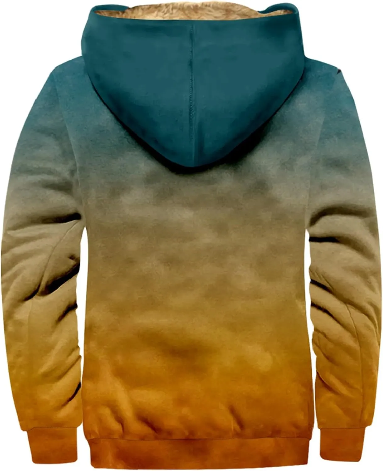 Winter Jacket for Men Printed Work Cargo Coats Zipper Outerwear Fleece Sherpa Lined Hoodies Hooded Sweatshirt Tops