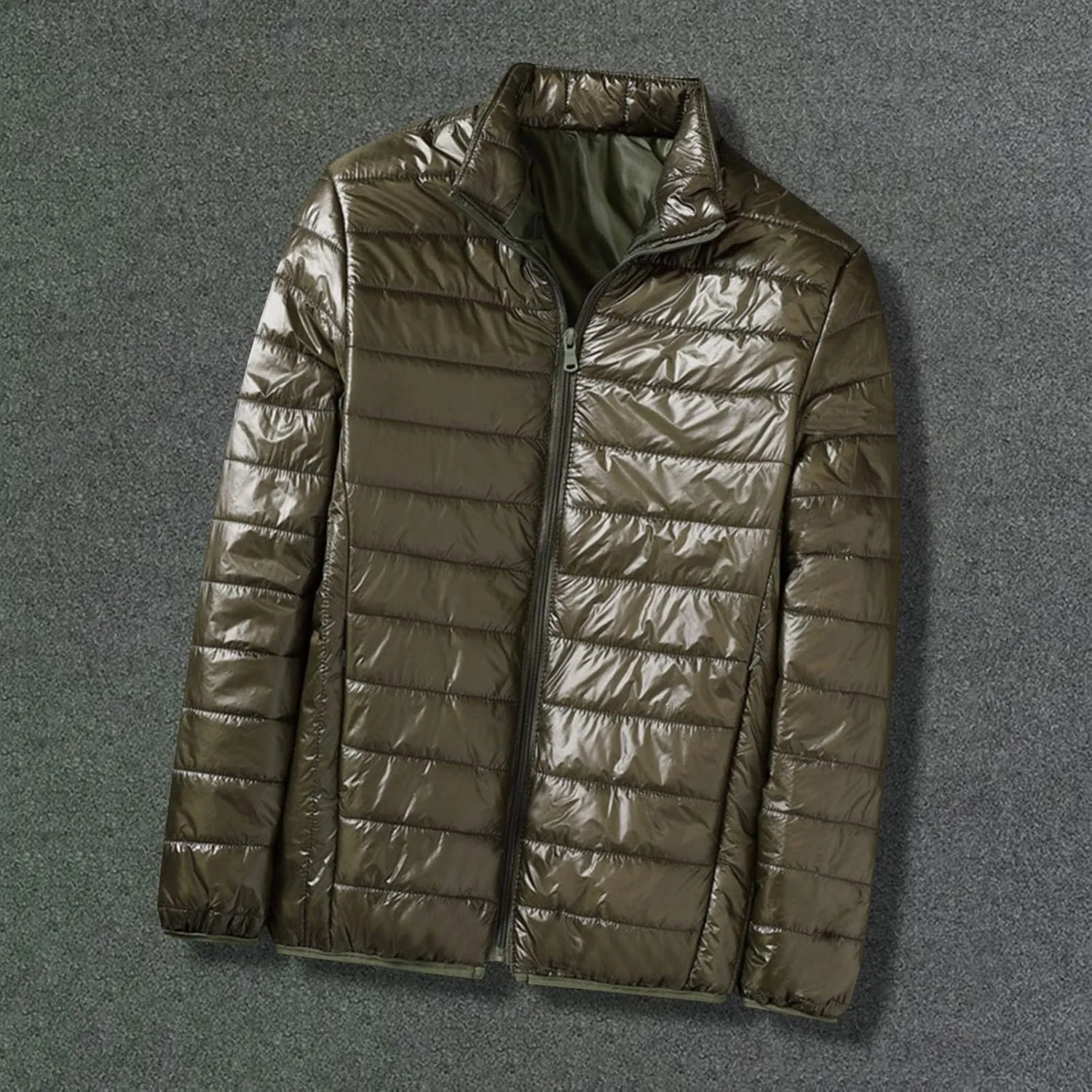 Winter Jackets for Men Lightweight Puffer Jacket Zip Up Padded Coat Outdoor Classic Warm Jacket Packable Bubble Coat