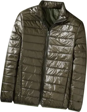 Winter Jackets for Men Lightweight Puffer Jacket Zip Up Padded Coat Outdoor Classic Warm Jacket Packable Bubble Coat