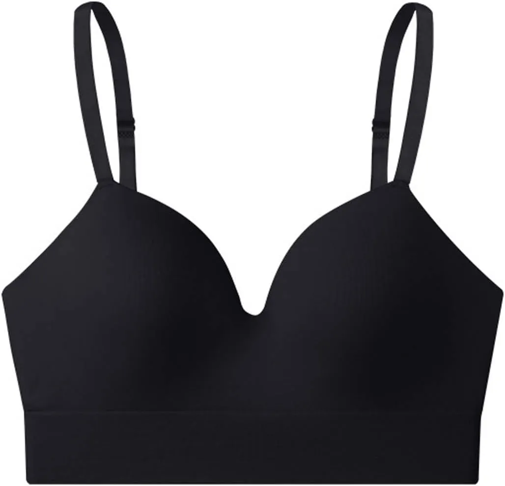 Woman Bras 36 C and Sexy Transparent Shoulder Strap Cordless Backless Spongeless with Bra Strapless for Women