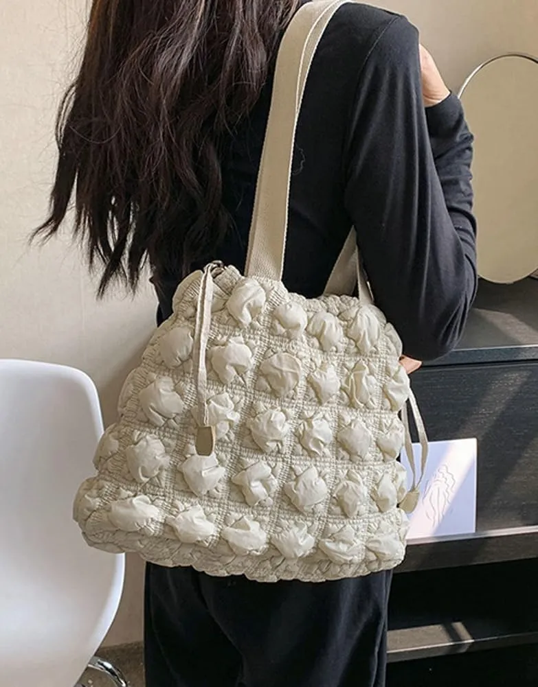 Women Quilted Shoulder Bag Large Capacity Puffer Lightweight Padding Tote Bag Hobo Satchel Handbag Zip Purse 2024