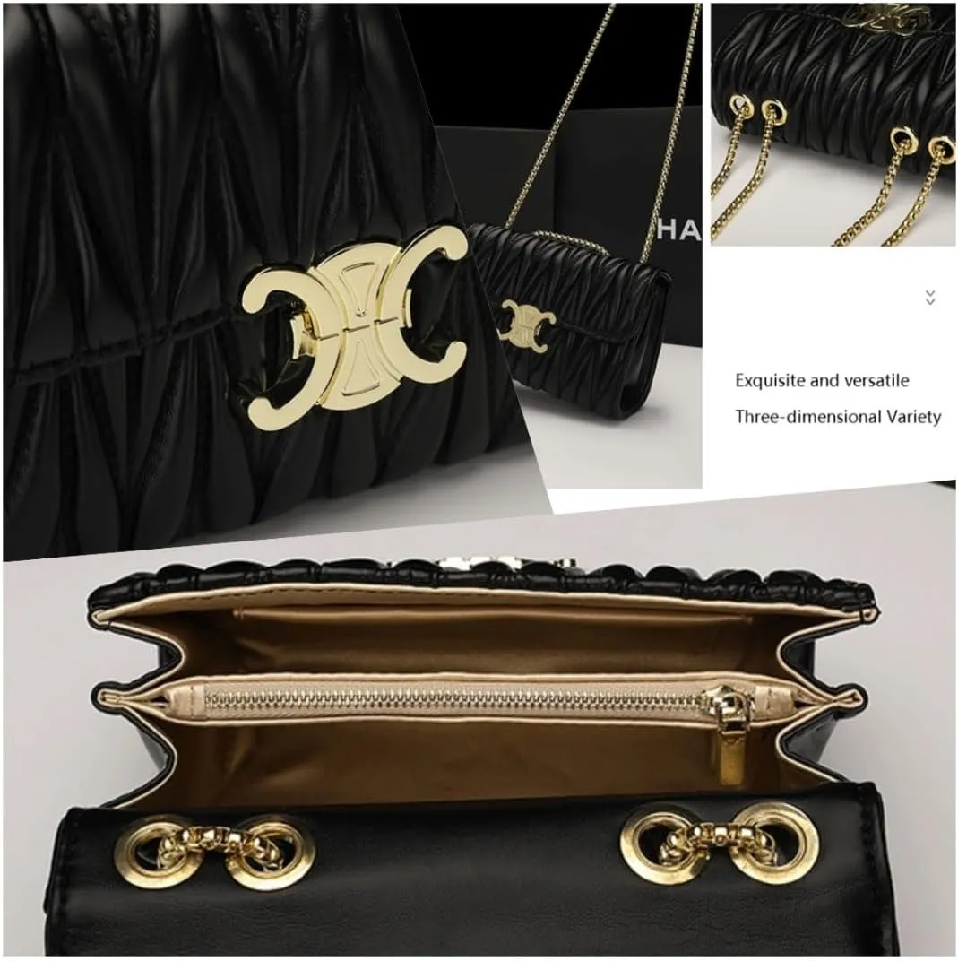 Women Small Quilted Crossbody Bags Stylish Designer Evening Bag Clutch Purses and Handbags with Chain Shoulder Strap