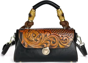 Women's Bag Handbag Leather Carving Craft Women's Shoulder Bag