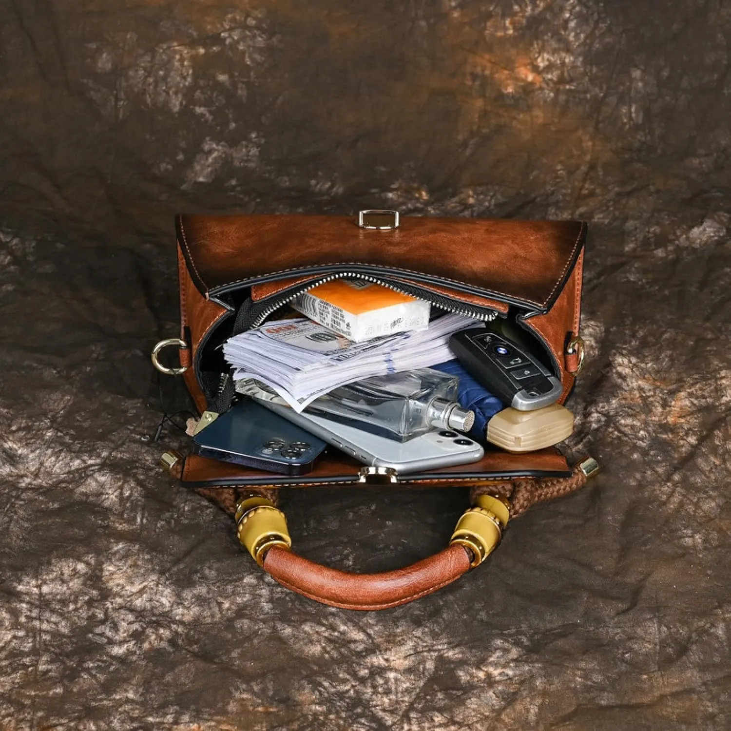Women's Bag Handbag Leather Carving Craft Women's Shoulder Bag