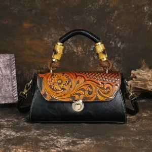 Women's Bag Handbag Leather Carving Craft Women's Shoulder Bag